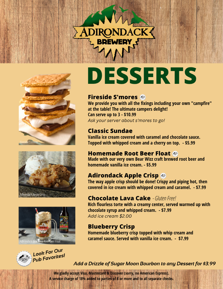 Dessert Menu