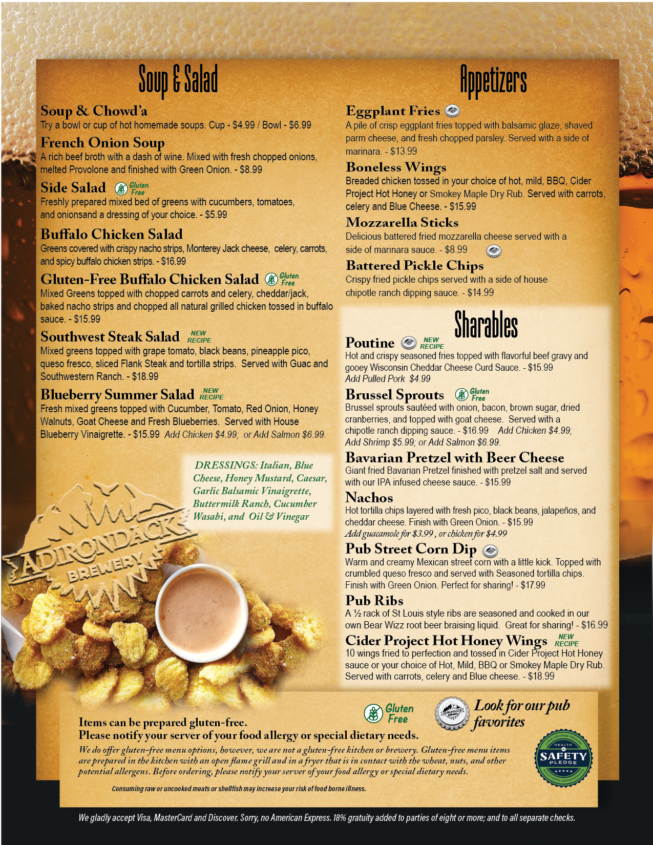 Dinner Menu Page 1