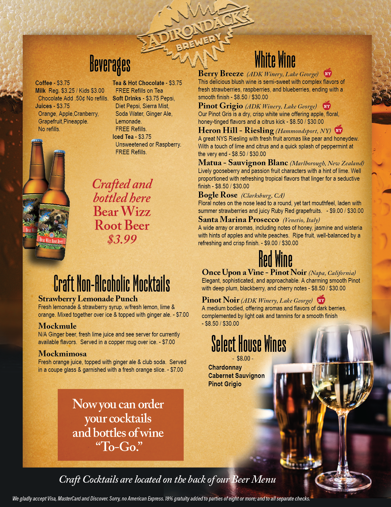 Pub Lunch Beverages